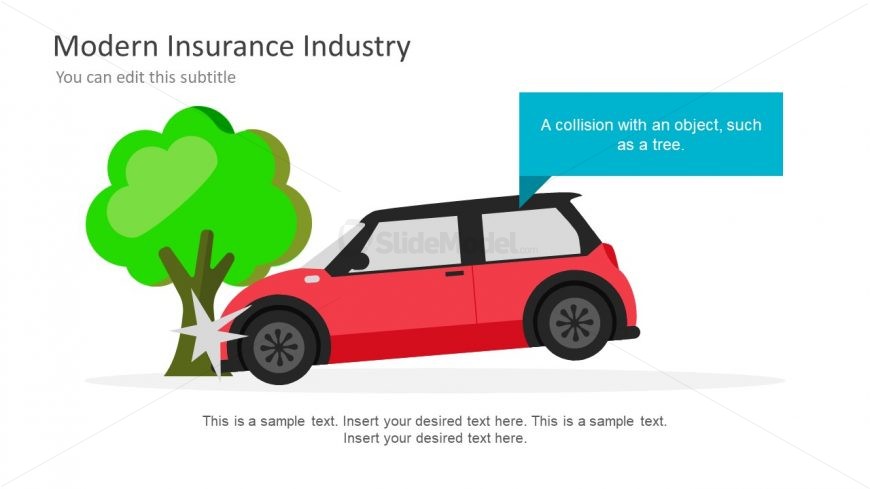 Illustrations of Car and Tree Collision