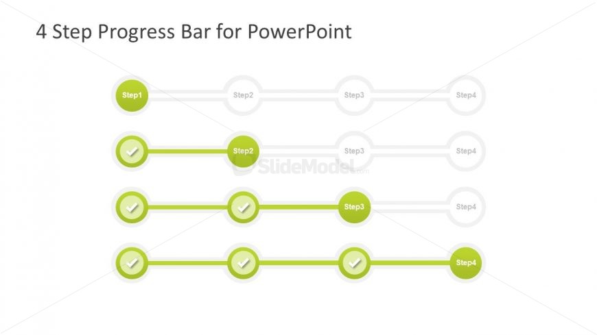 4 Step Powerpoint Diagram For Progress Slidemodel 6842