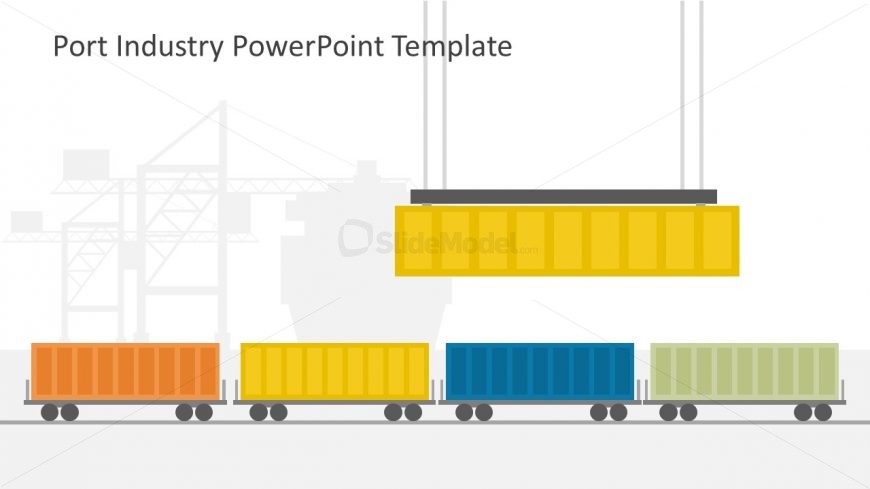Port Industry Containers Illustration PPT - SlideModel