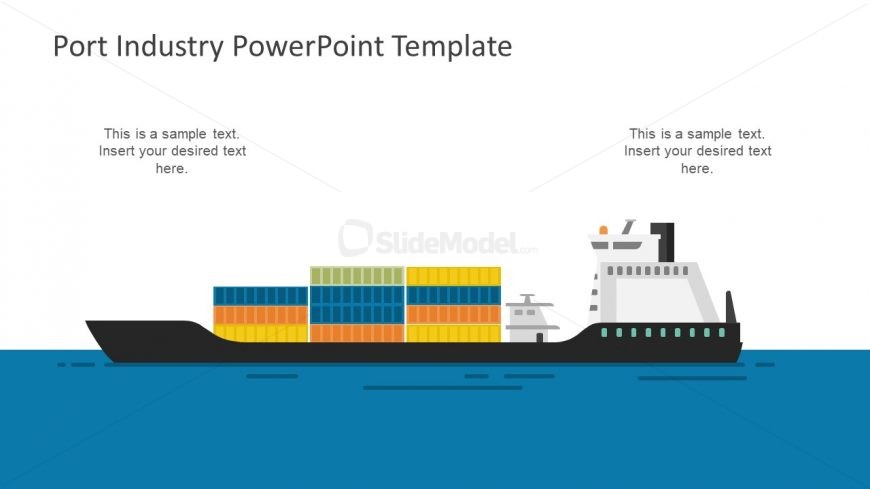 Marine Trade Cargo Ship and Container Icons