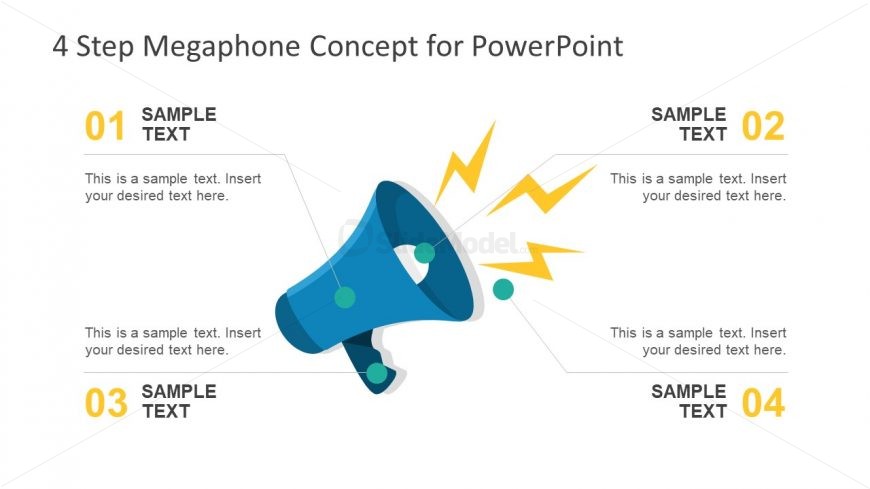 Presentation of 4 Segment Megaphone - SlideModel