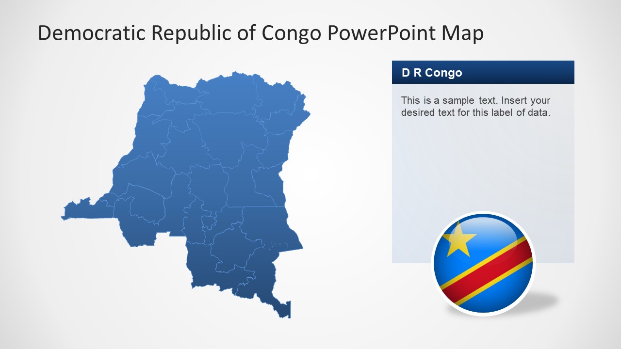 Blue Map of Congo in PowerPoint - SlideModel