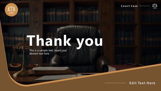 Thank You Slide for PowerPoint – Court Case Template