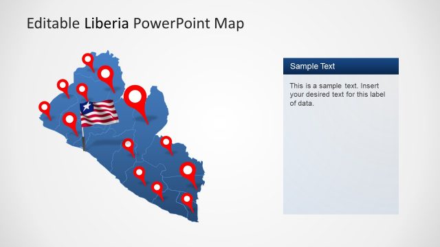 Editable Location Map PowerPoint Liberia