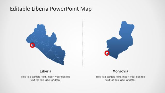 Presentation of Liberia Editable Outline Map