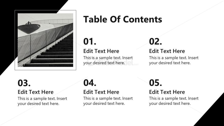 Editable Black & White PPT Template