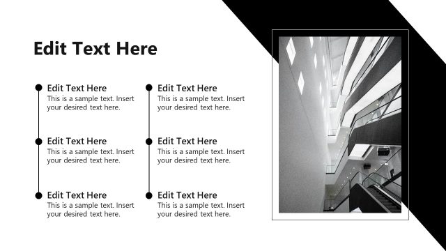 Vertical Timeline Slide – Black & White Template