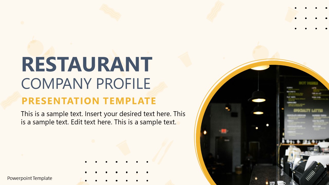 Restaurant Company Profile Template - Title Slide 