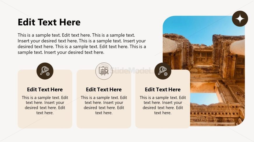 Editable Archaeology Slide with Graphical Icons 