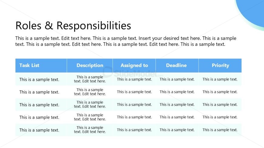 Project Assignments Template for Presentation