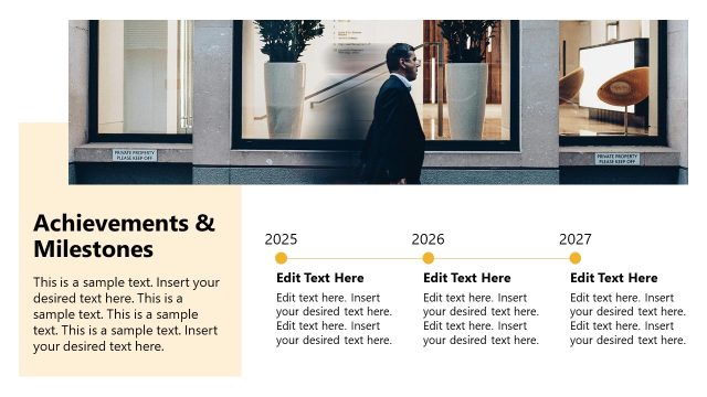 Achievements and Milestones PowerPoint Template Slide