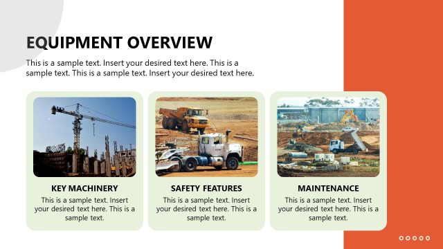 Equipment Overview Slide with Three Sections