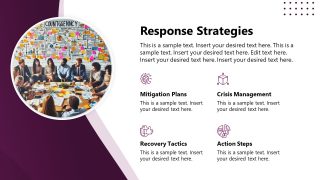 Response Strategy PPT Slide Template with Text Boxes