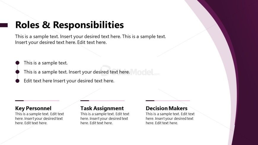 Editable Roles & Responsibilities Slide Template 