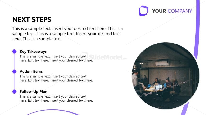 Next Steps Slide Template - Internal Communication Plan