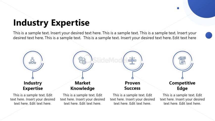 Tech Company Presentation Slide with Icons & Text