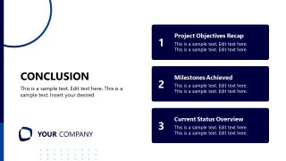 Slide for Conclusion - Project Status Template 