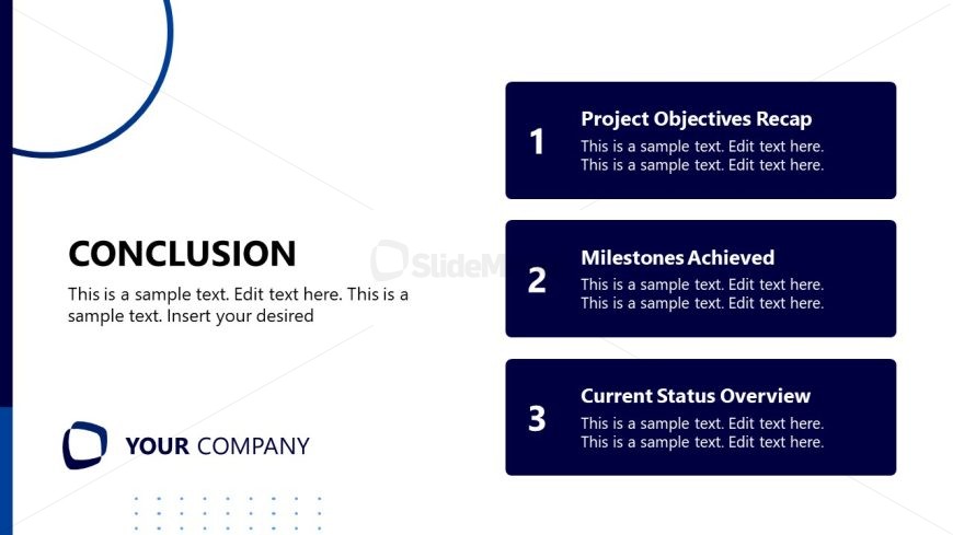 Slide for Conclusion - Project Status Template
