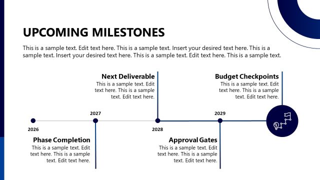 Upcoming Milestones – Project Status PPT Template