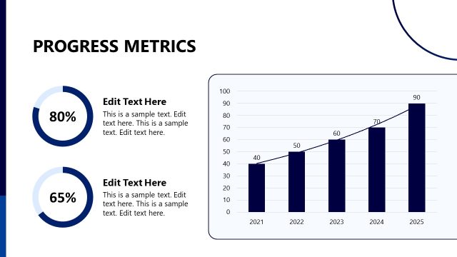 Progress Metrics Data Chart Slide