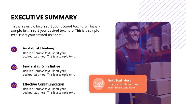 Executive Summary Slide for PowerPoint – Supply Chain Template