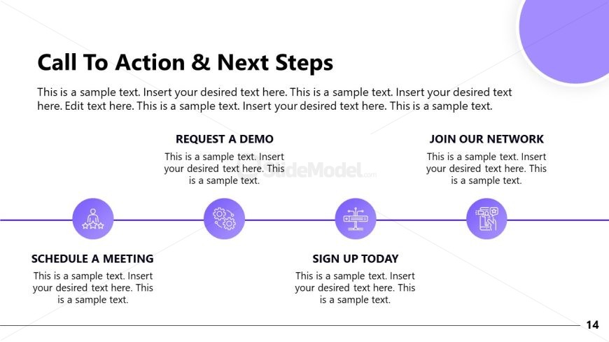 Next Steps Process Diagram Slide