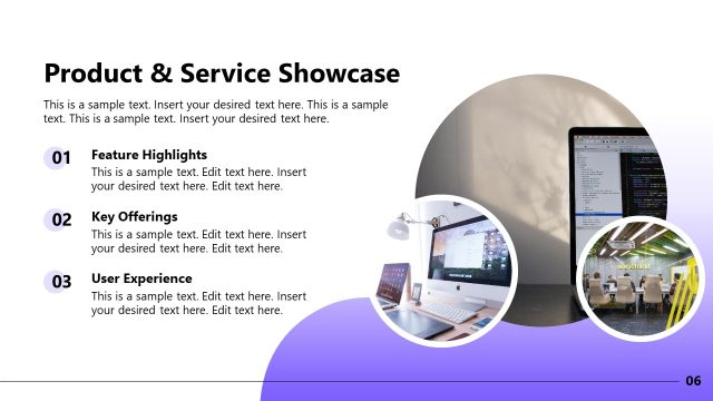 Product & Service Showcase Template Slide