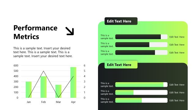 Performance Metrics Slide with Charts