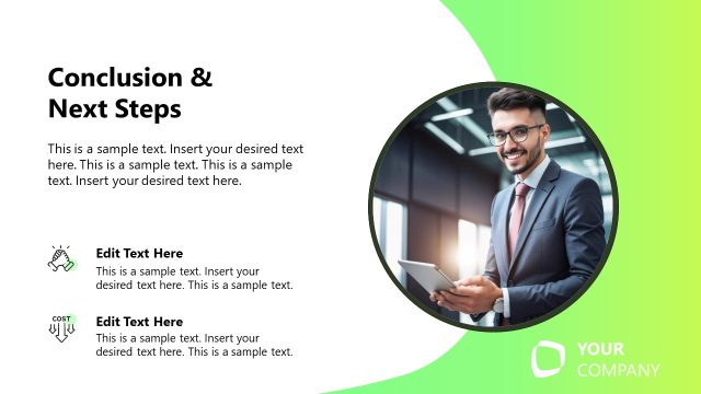 Conclusion & Next Steps Presentation – Strategic Initiative Template PPT Slide