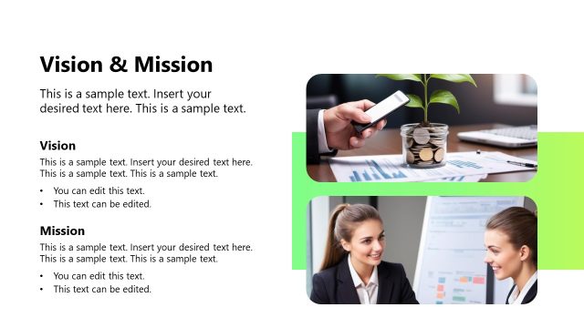Vision & Mission Slide – Strategic Initiatives Template