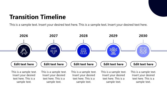 Horizontal Timeline Slide for Presentation – Client Transition Plan