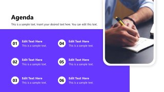 Editable Agenda Slide with Numbers