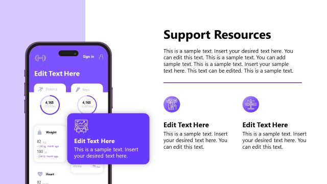 Support Resources Slide with Mobile Screen Shot