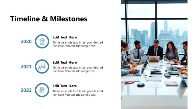 Timeline & Milestones PowerPoint Slide – Business Strategy Plan with Infographics