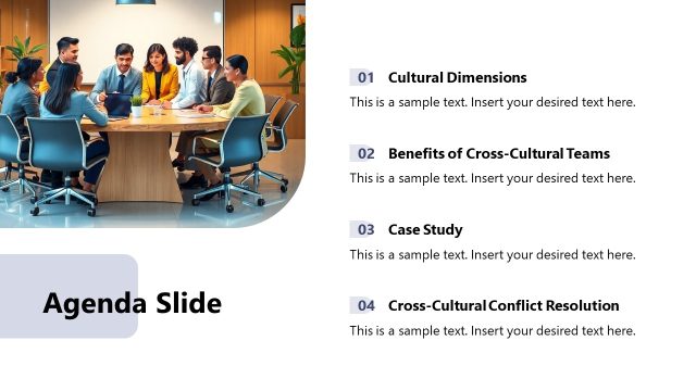 Agenda Slide – Cross-cultural Management PPT Template