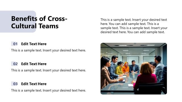 Benefits of Cross Cultural Teams PowerPoint Template