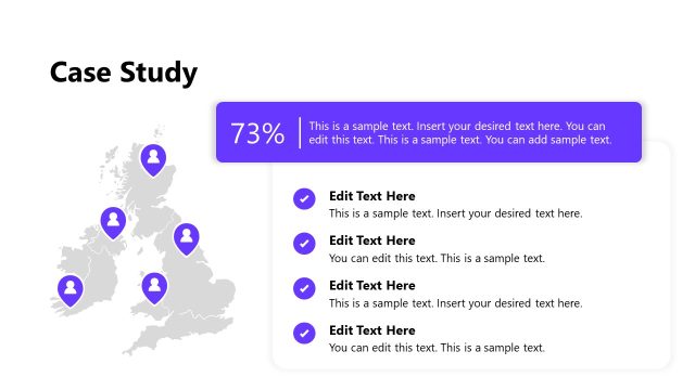 Case Study PowerPoint Slide with Map Diagram