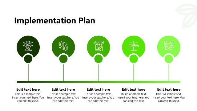 Five Step Diagram for Implementation Plan Presentation