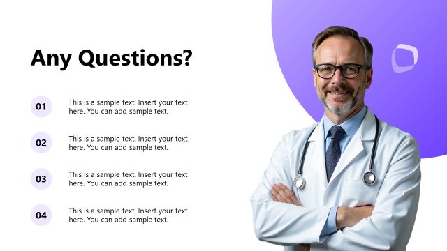 Any Questions PowerPoint Template Slide – Medical Research Template