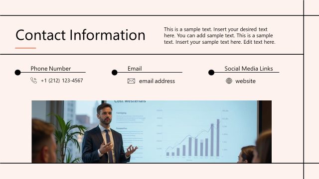 Contact Info Slide with Icons – Professional Bio PPT Template