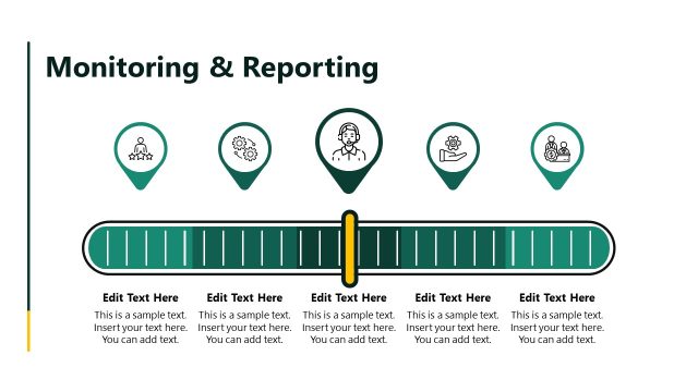 Monitoring & Reporting Slide with Five Infographics