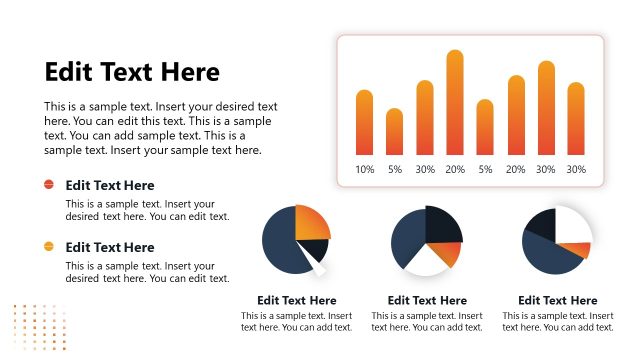 Pie Chart & Bar Graph Slide with Unique Text Placeholder