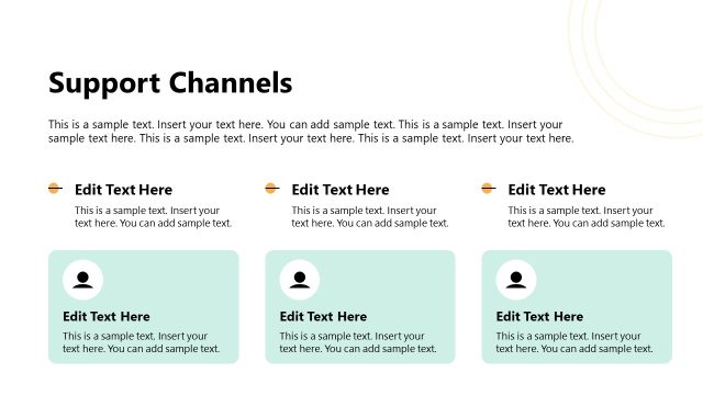 Editable Support Channels Diagram Slide