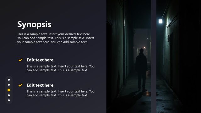 Synopsis Presentation Slide with Text Boxes