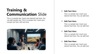 PPT Slide with Image for Presentation Training & Communication Details