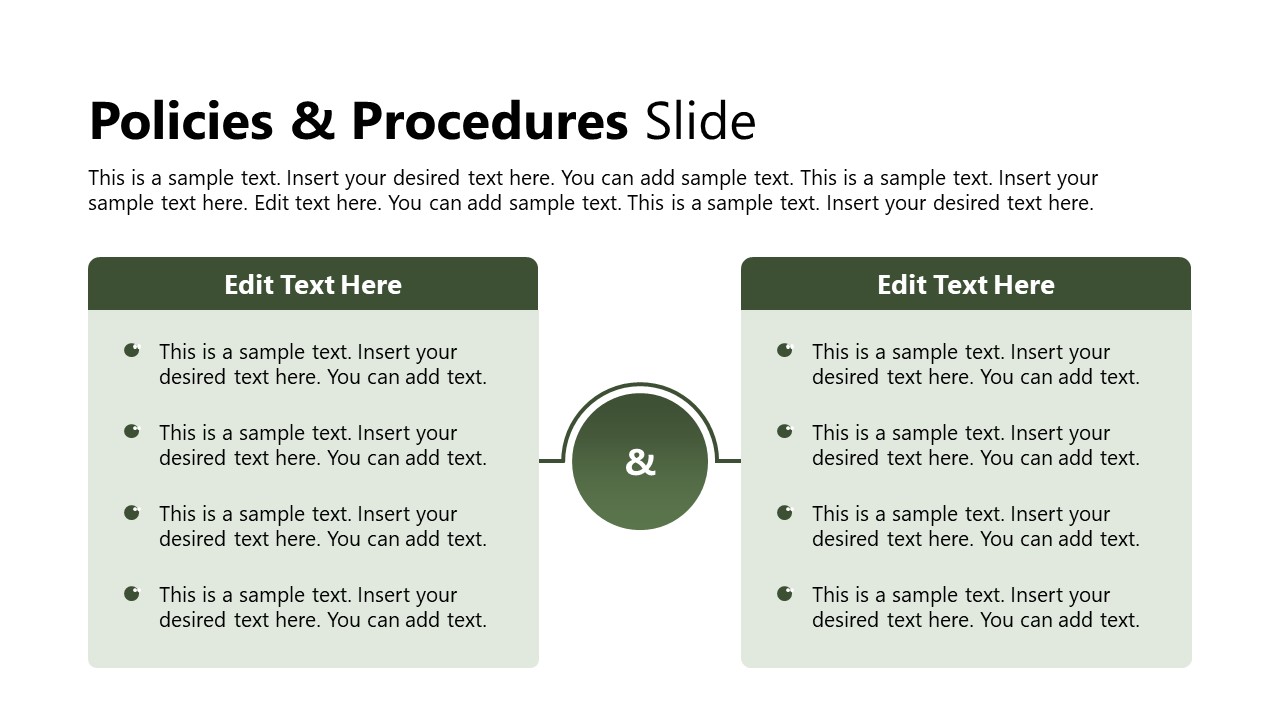 Policies & Procedures Slide Template for Compliance Strategy Presentation