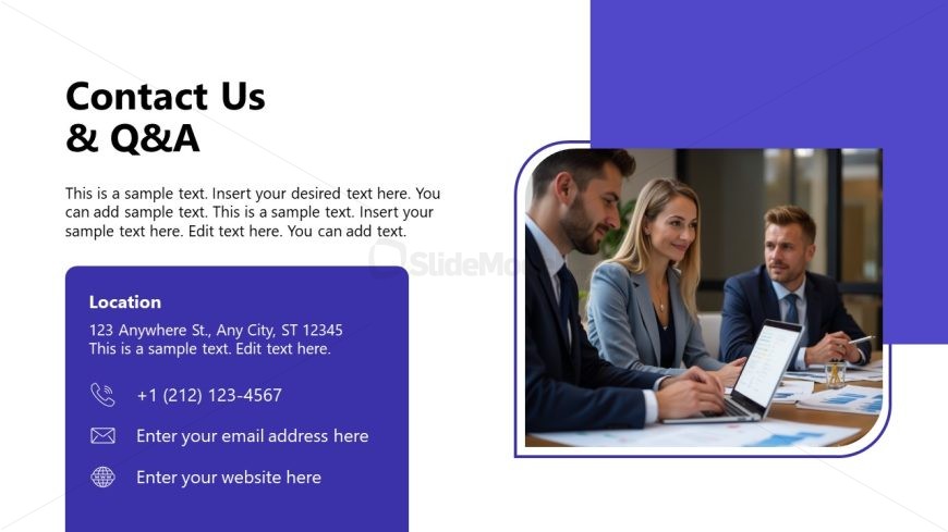 Corporate Compliance Template Slide for Contact Details