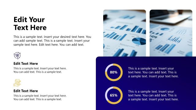 PPT Slide with Circular Bars & Icons – Business Company Profile Presentation