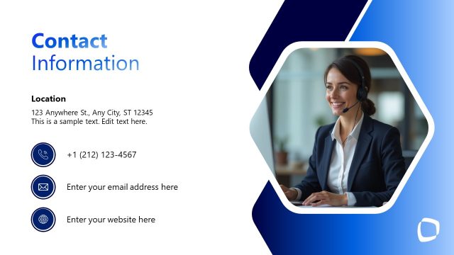 Contact Information PPT Slide – Marketing Implementation Plan Template