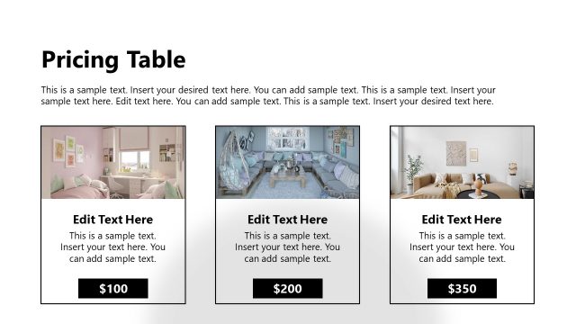 Pricing Table with Product Blocks